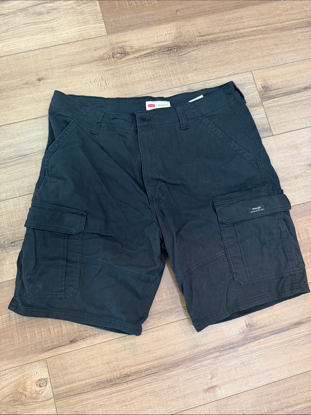 Wrangler Black Men's Cargo Shorts with Utility Pockets